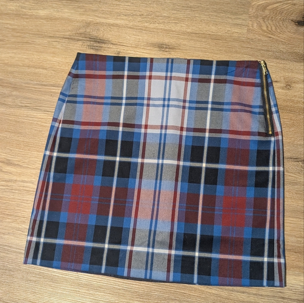 Tommy Hilfiger Plaid Pencil Skirt - Blue, Red, and Black